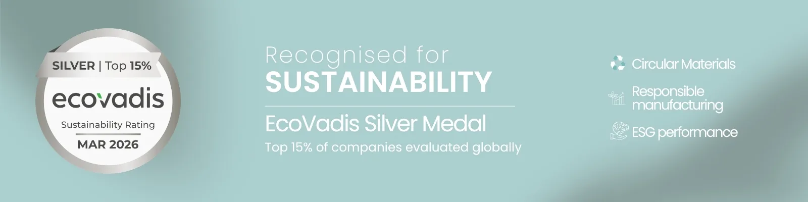 Neutroplast distinguida com Medalha Prata EcoVadis em 2026